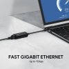 AUKEY CB-A30 aluminiowa karta sieciowa USB-C Gigabit 10/100/1000 Mbps RJ45 | 1 Gb/s | USB 3.0 Typ C | diody LED